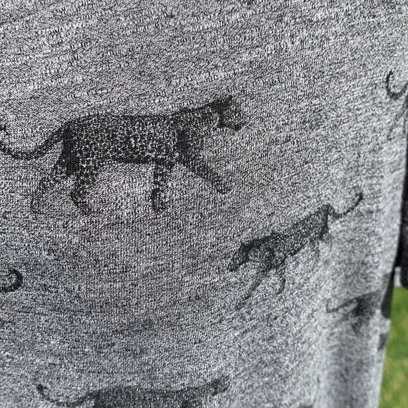 Lane Bryant 18/20 leopard print T-Shirt long line short sleeve heather grey - Picture 4 of 12